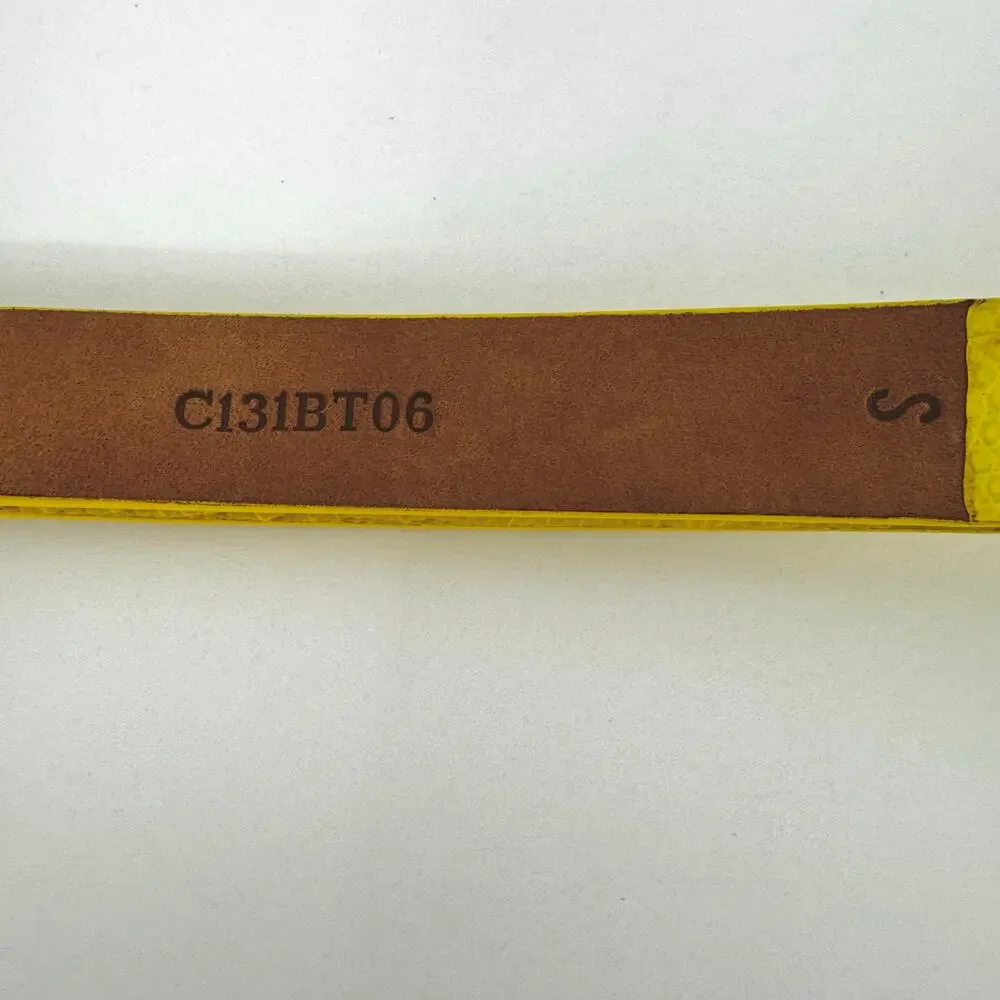 Worth Embossed Leather Waist Belt Yellow S Made in USA